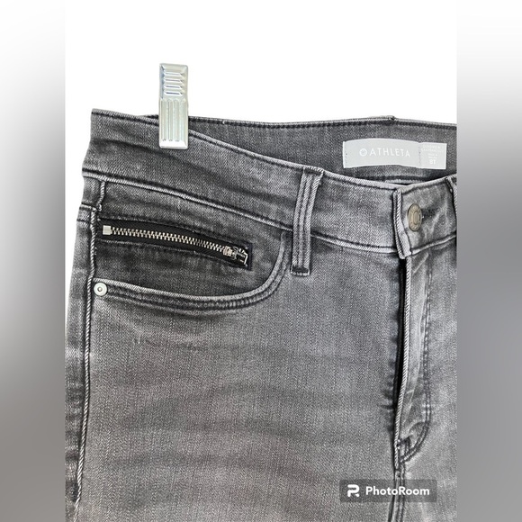 Athleta Skulptek Ultra Skinny Grey Wash Jeans High Waisted 8 Tall w/ Zip Pocket - Picture 5 of 10